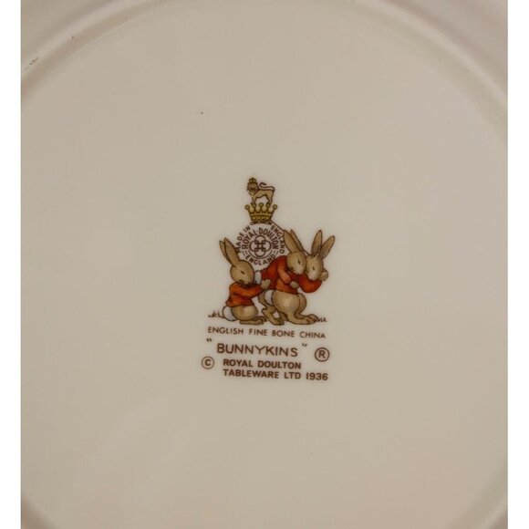 Royal Doulton Bunnykins Bone China 6" Cereal Bowl & 8" Salad Plate EUC - Picture 5 of 10